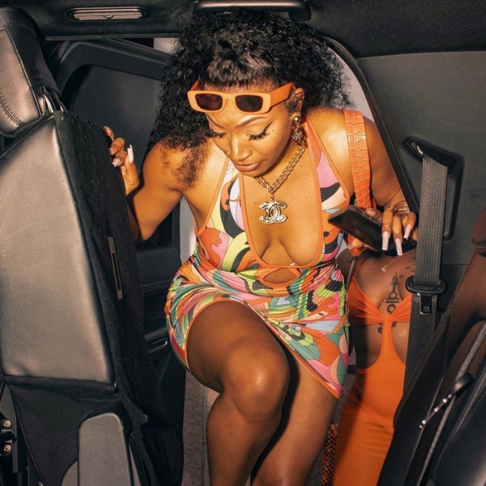 Geometric, colorful stretch dress